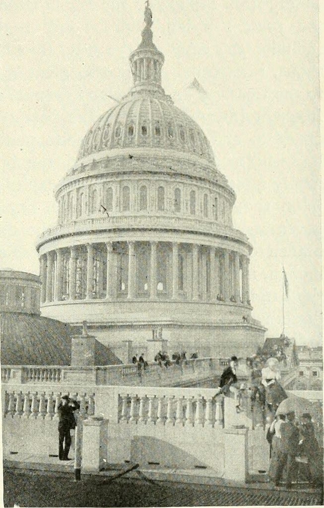 The National Capitol Dome-Entrance and View. (Year: 1897) / New York [Press of J. J. Little & co]